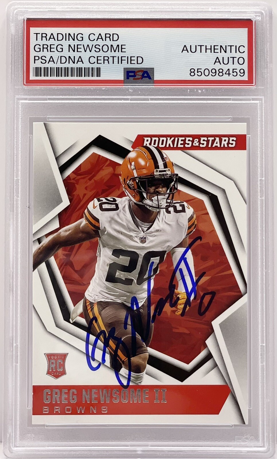 Greg Newsome II Signed Autographed 2021 Rookies & Stars RC Browns PSA/DNA Slab
