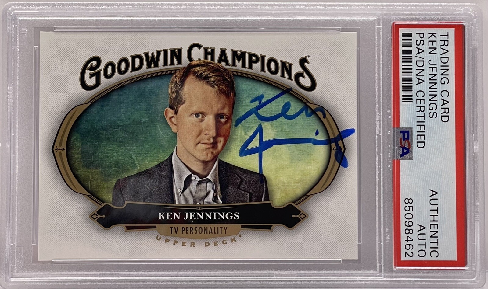 Ken Jennings Signed Auto 2020 Goodwin Champions Card PSA/DNA Slab Jeopardy Rare
