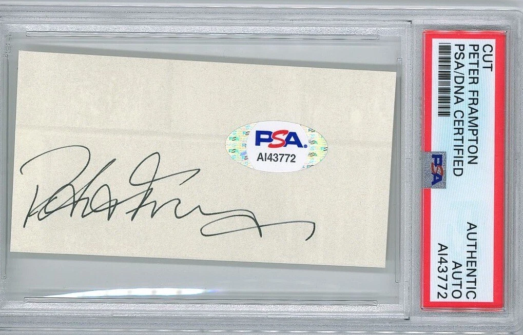 PETER FRAMPTON SIGNED CUT SIGNATURE PSA DNA AI43772
