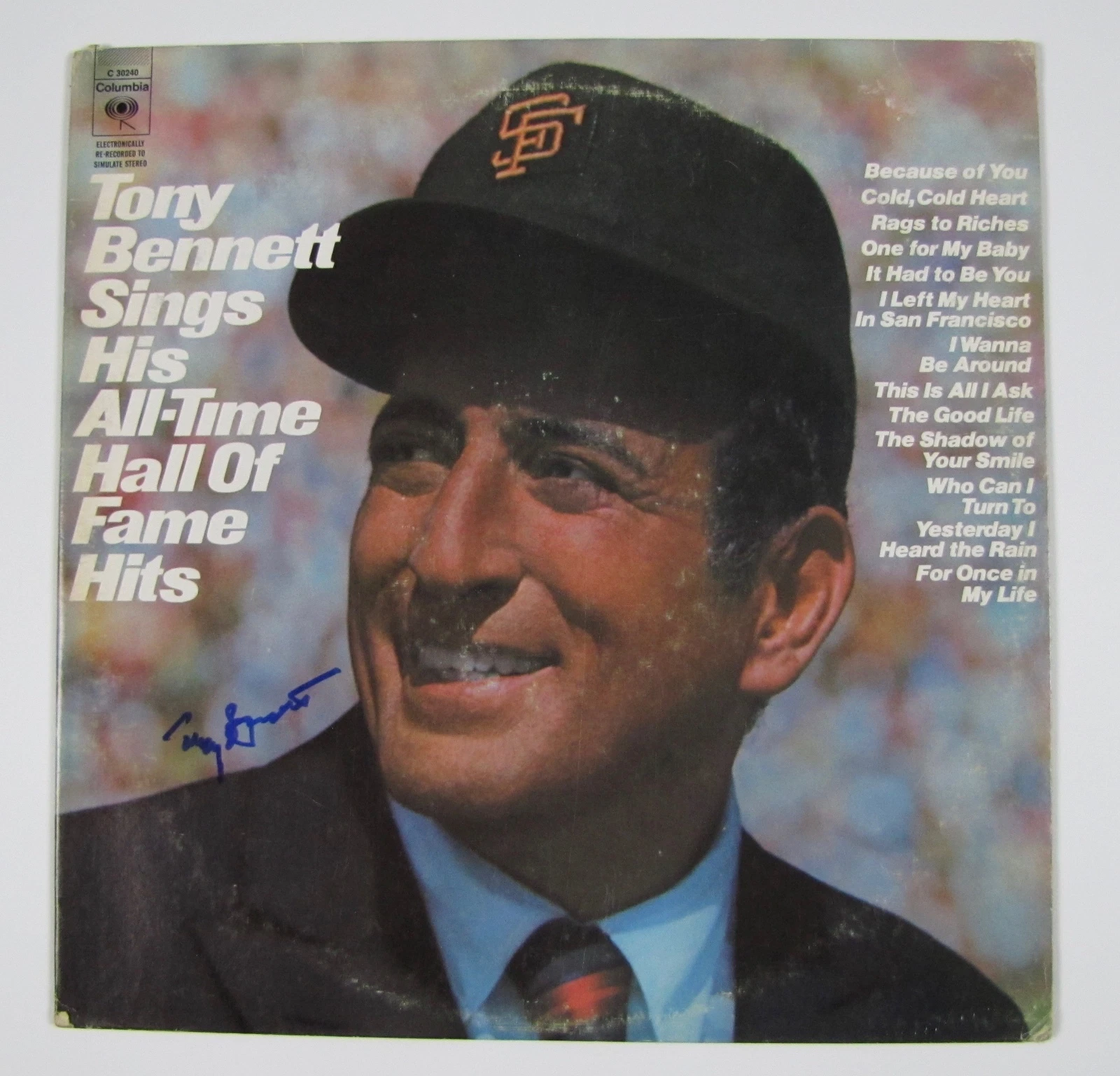 Tony Bennett Sings All Time Fame Hits Signed Autograph Record Album JSA Vinyl
