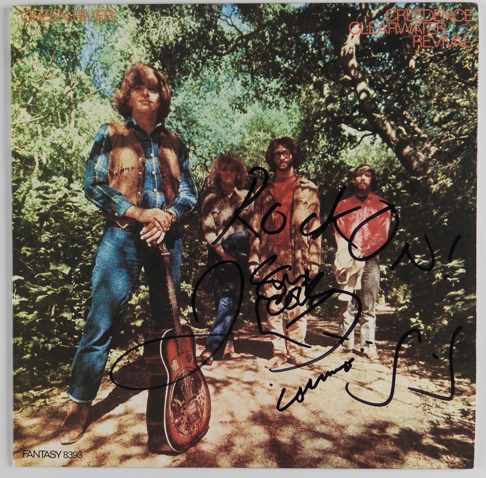 CCR John Fogerty Stu Cook Doug Band Signed Autograph JSA Album Vinyl Record
