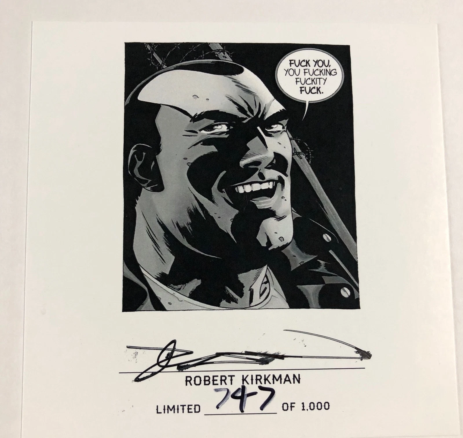 The Quotable Negan Kirkman Signed Edition #747/1000 Sold Out The Walking Dead
