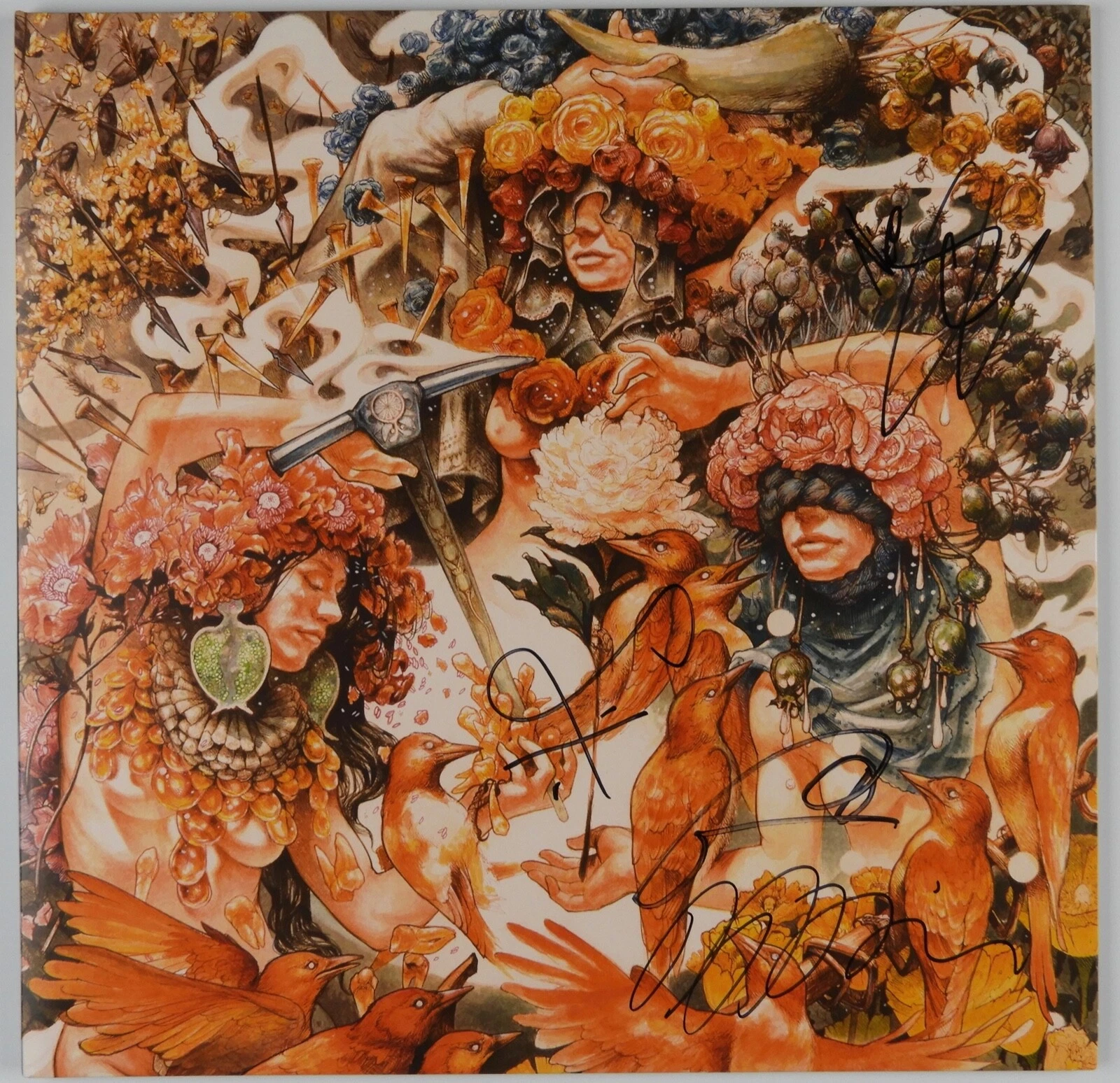 Baroness JSA Fully Signed Autograph Record Album Vinyl Gold and Grey
