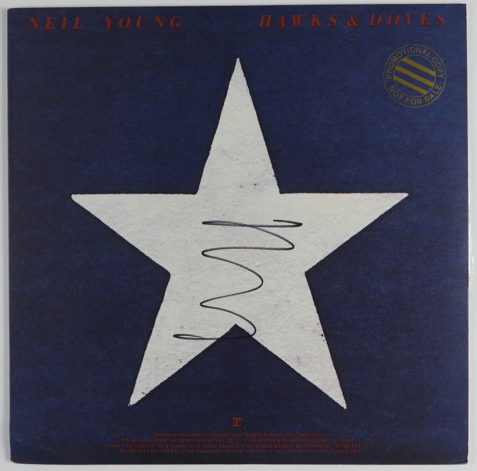 Neil Young JSA Signed Autograph Hawks And Doves Promo Album Vinyl
