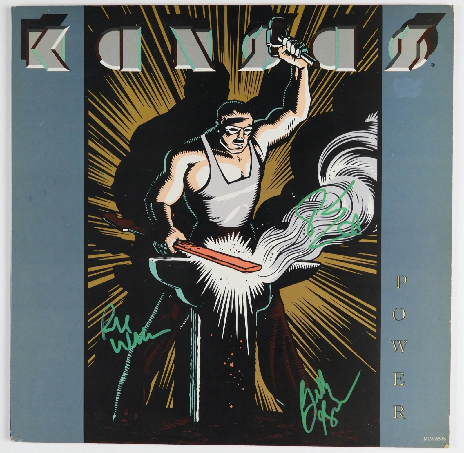 Kansas JSA Signed Autograph Album Vinyl Record Power Billy Greer Rich Williams
