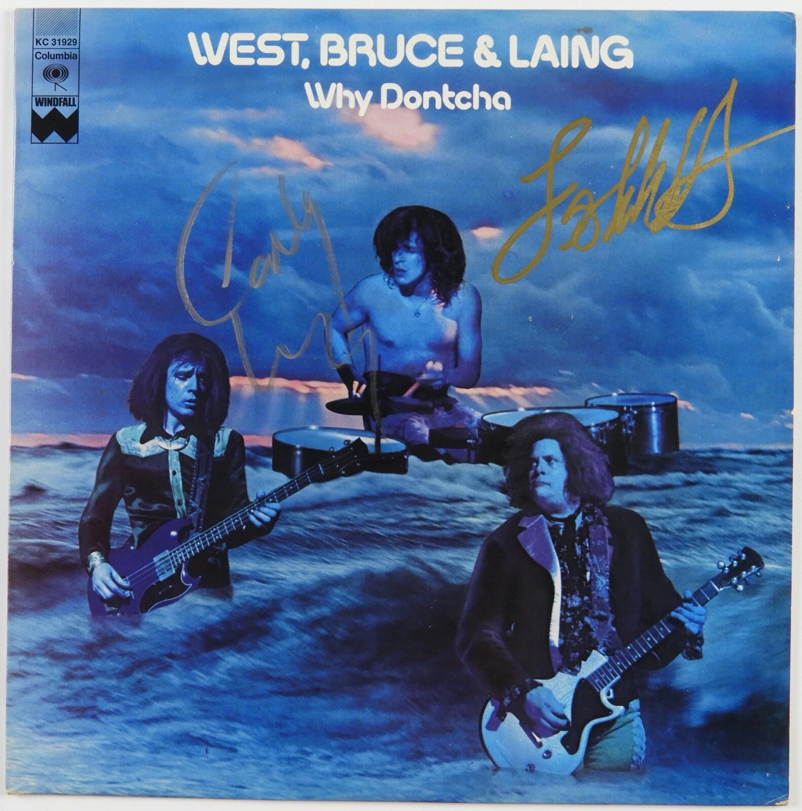 WEST, BRUCE & LAING JSA SIGNED AUTOGRAPH ALBUM VINYL RECORD WHY DONTCHA COLLECTIBLE MEMORABILIA