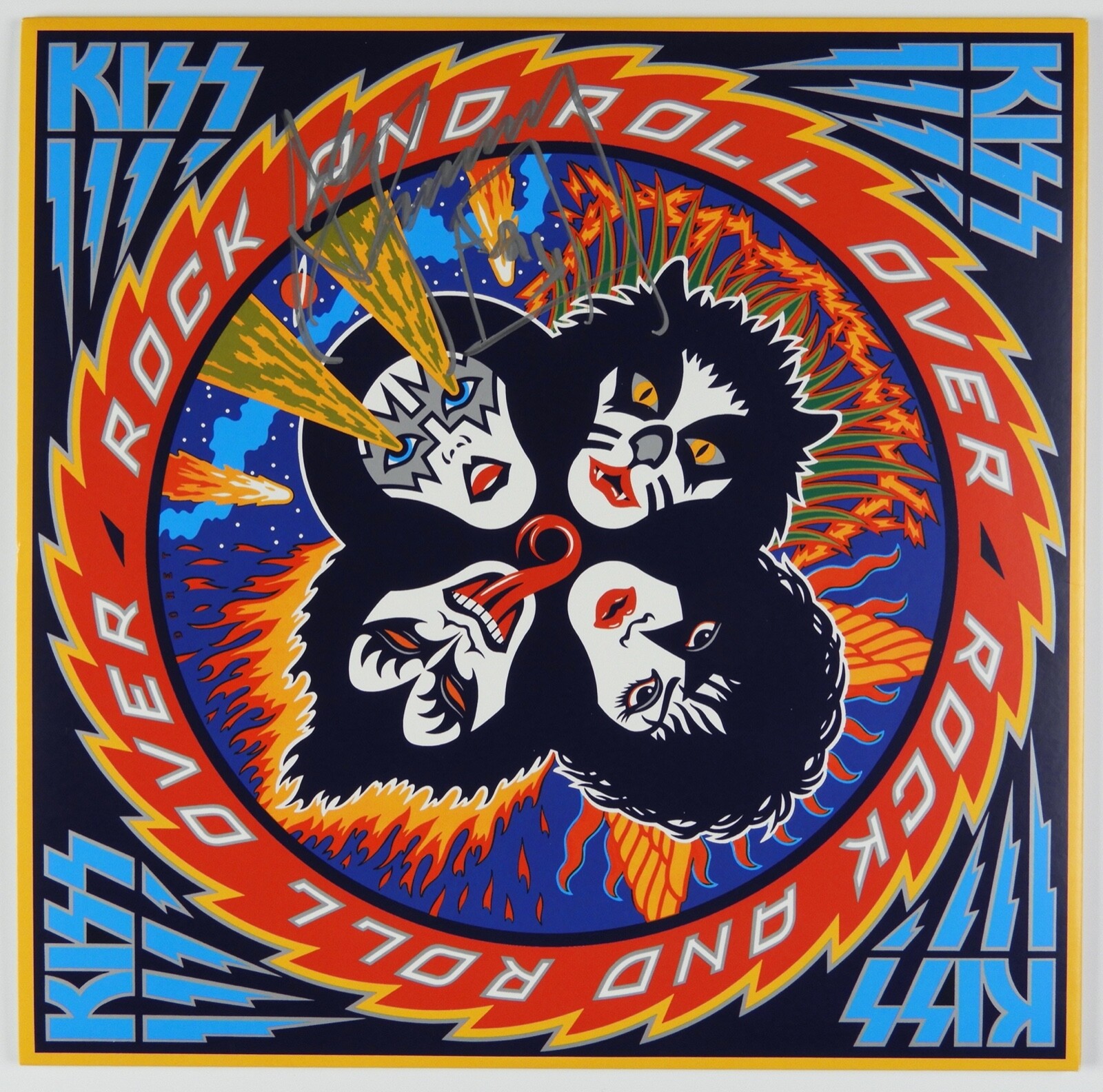 KISS Ace Frehley JSA Autograph Signed Record Album Rock And Roll Over Orange
