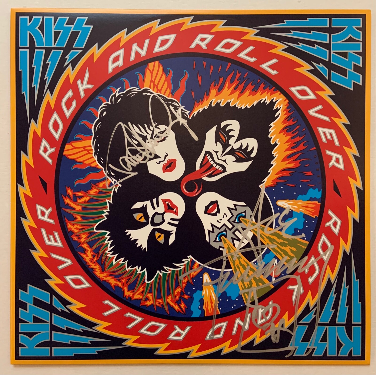 KISS Paul Stanley Ace Frehley COA Autograph Signed Record Album Rock N Roll Over
