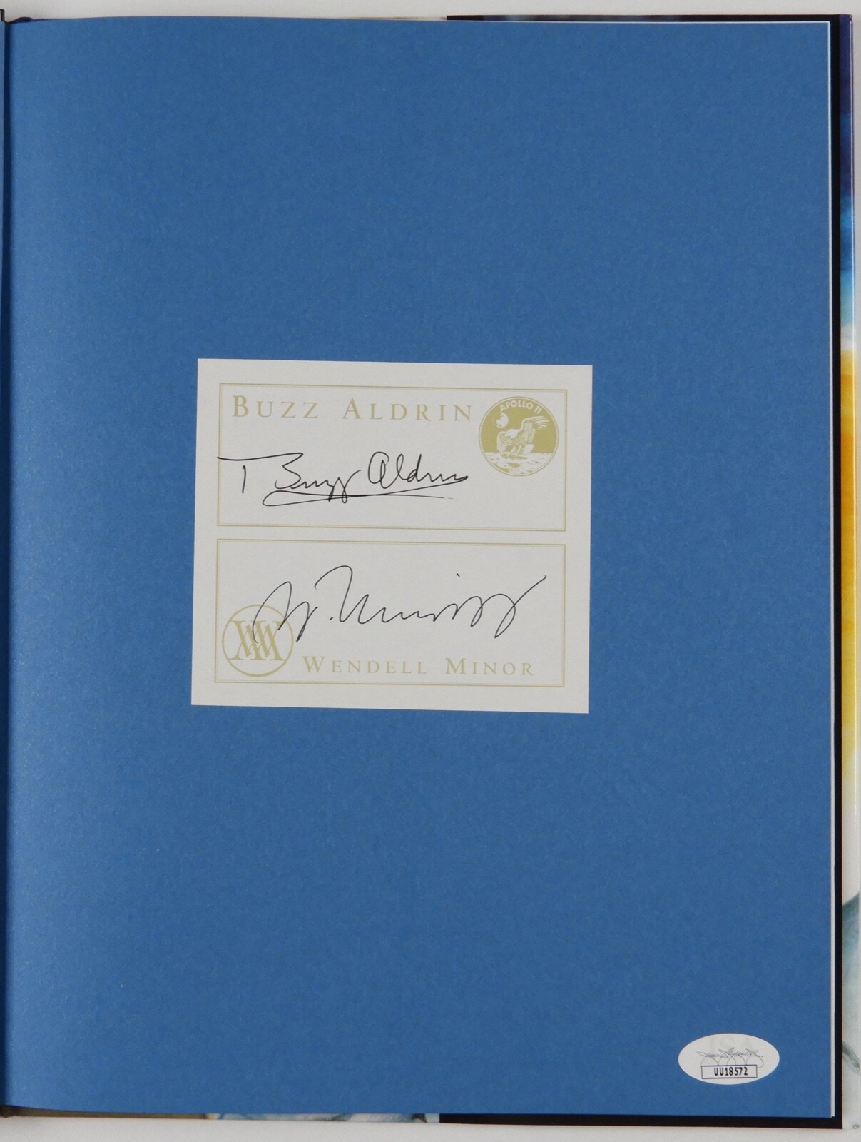 Buzz Aldrin Autograph Signed Book JSA Wendell Minor Reaching For The Moon
