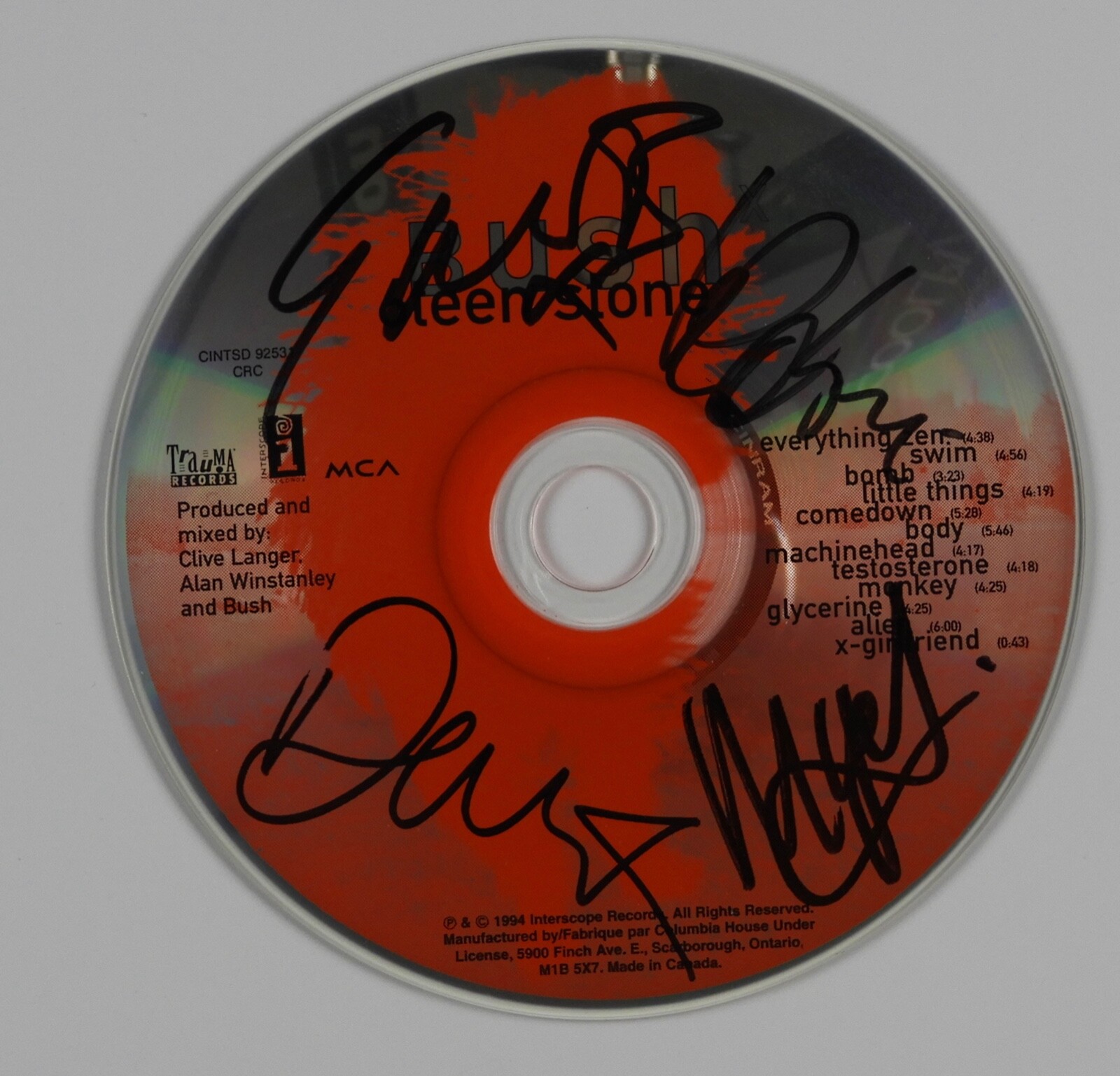 Bush Fully JSA Signed Autograph CD Sixteen Stone Dave Parsons Gavin Rossdale +
