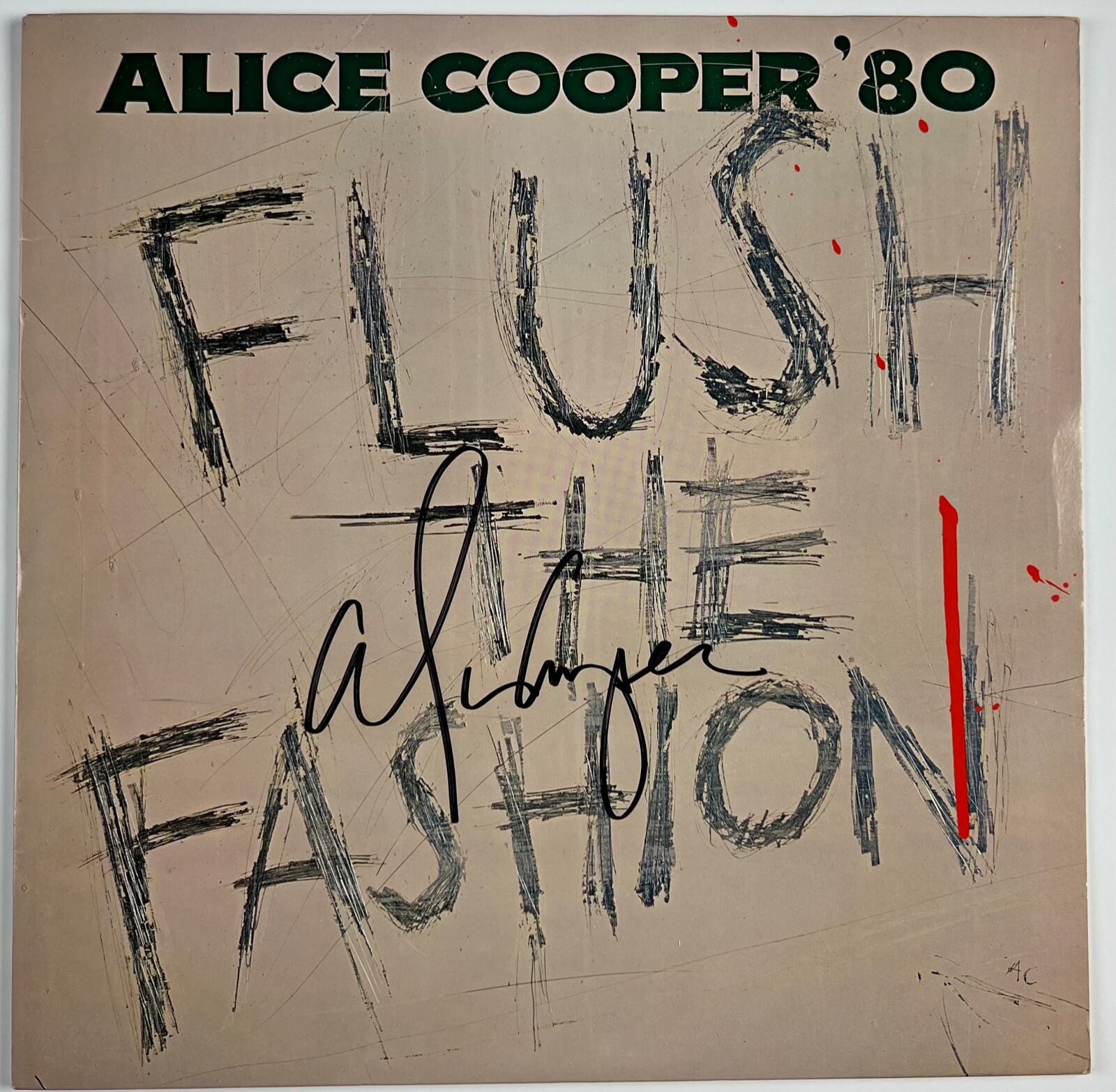 Alice Cooper JSA Signed Autograph Album Record LP Flush The Fashion
