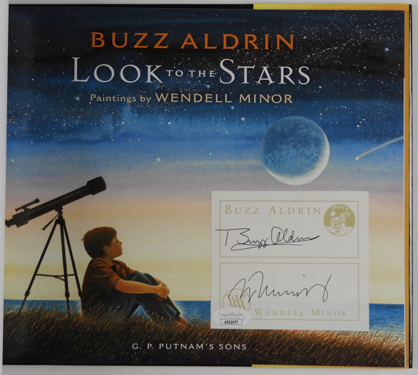 Buzz Aldrin Autograph Signed Book JSA Wendell Minor Look To The Stars
