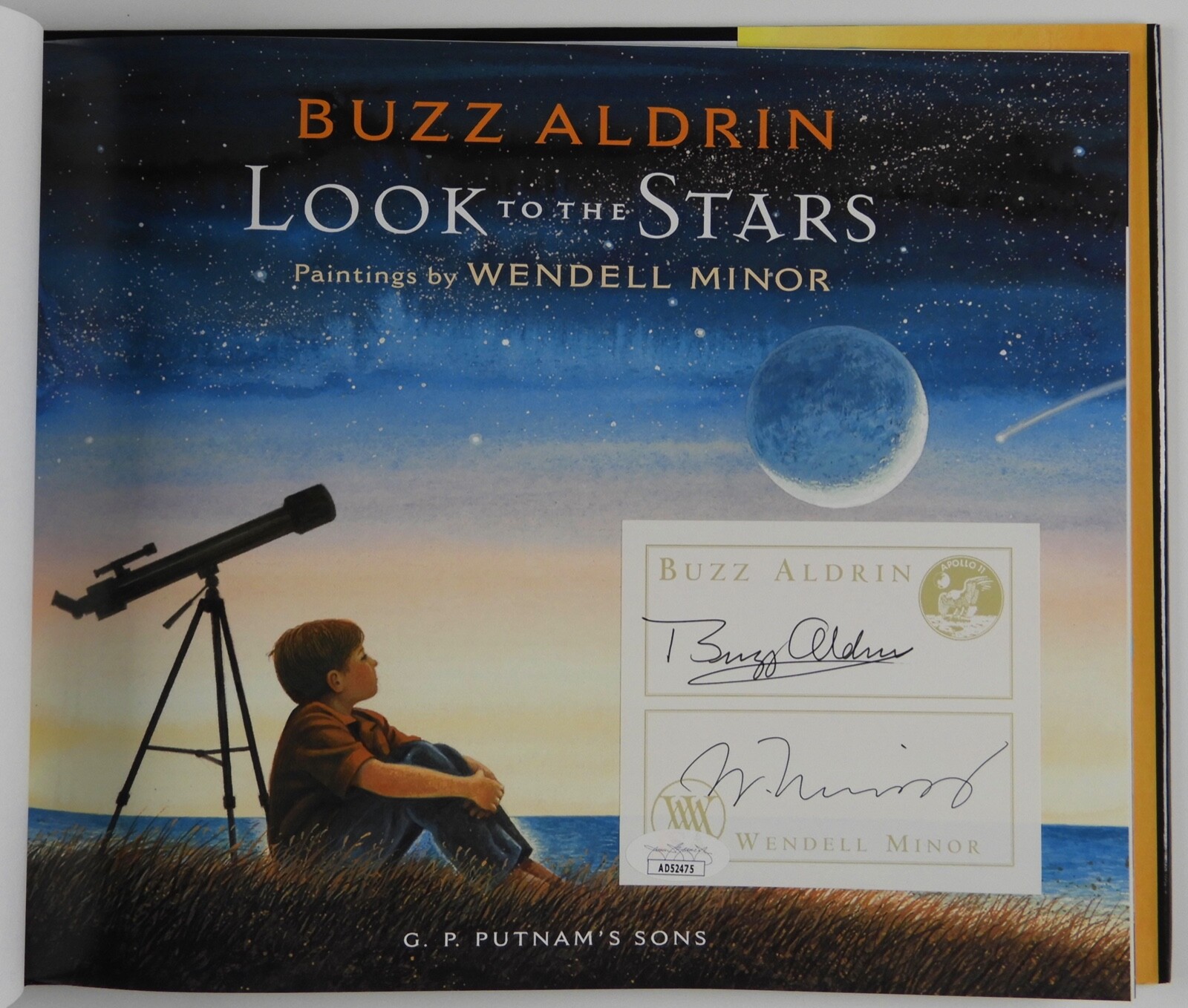 Buzz Aldrin Autograph Signed Book JSA Wendell Minor Look To The Stars
