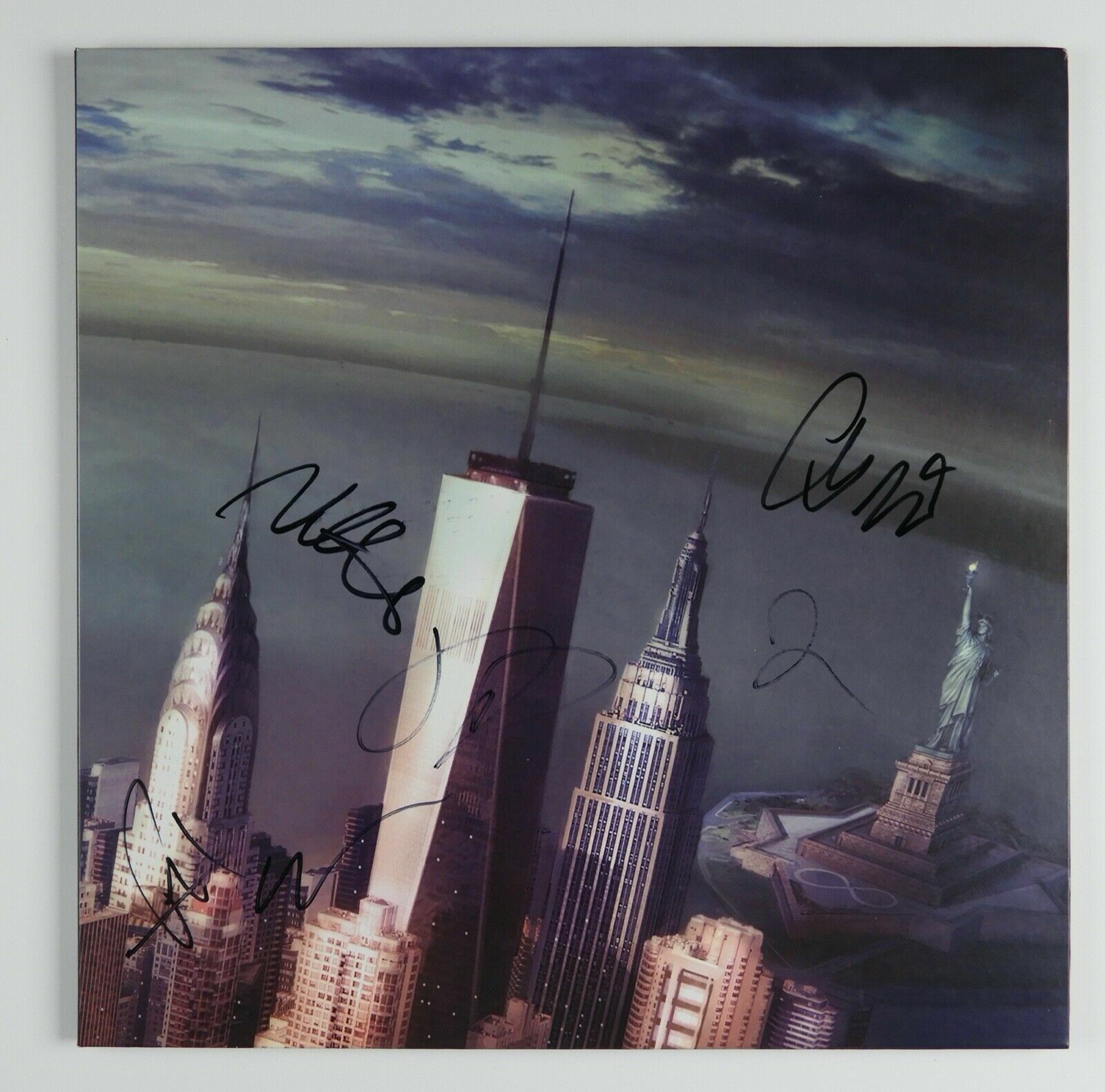 Foo Fighters REAL Fully Autograph Signed Taylor Hawkins Sonic Highways Album LP
