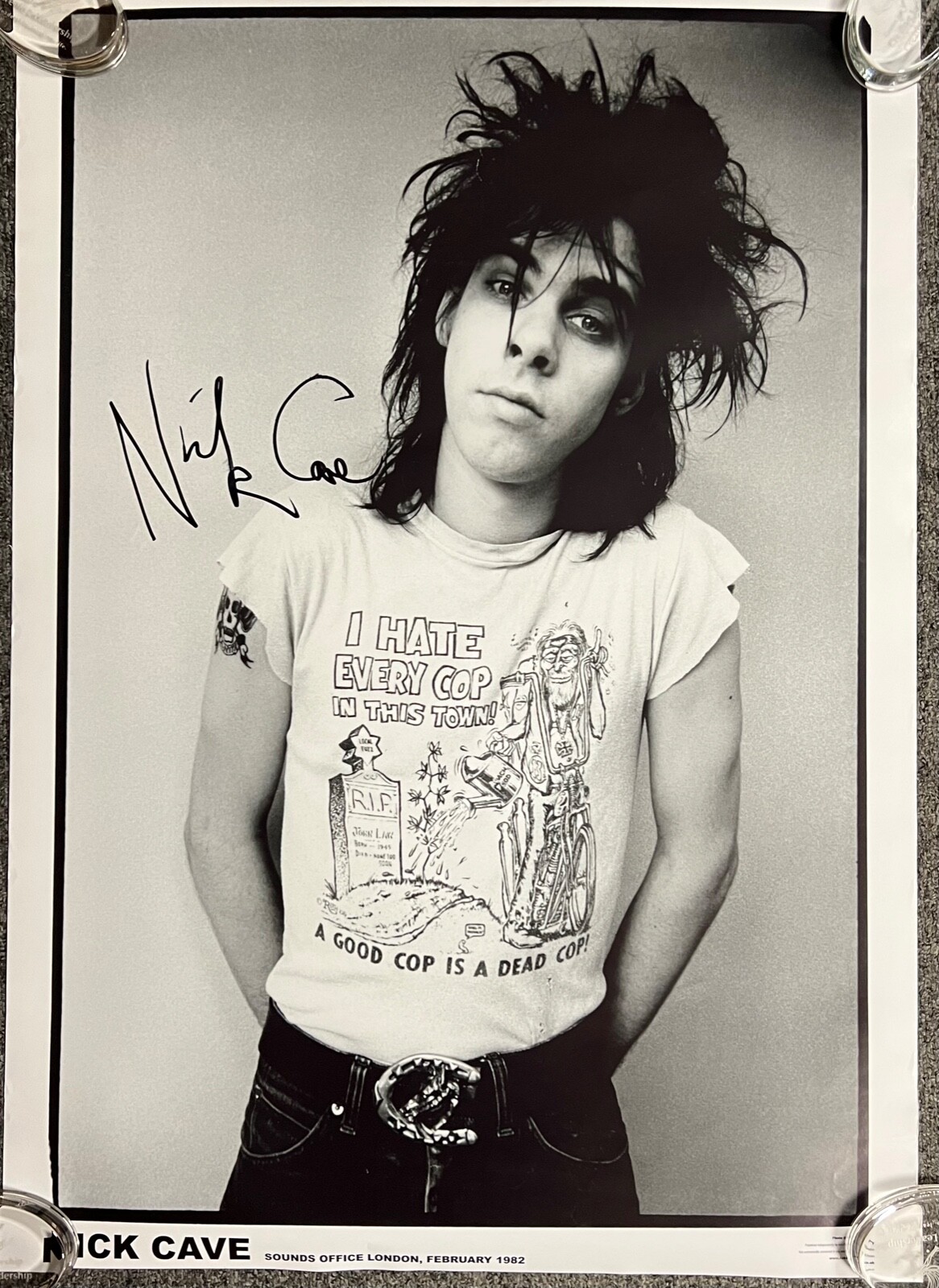 Nick Cave JSA Signed Autogragh Poster HUGE
