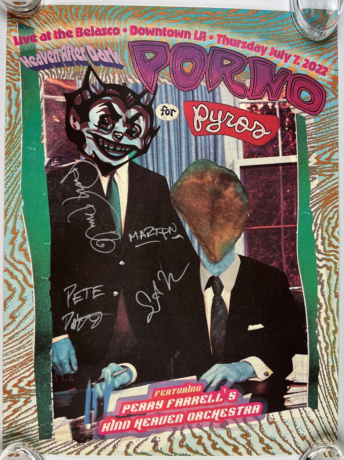 Porno For Pyros Fully JSA Signed Autograph Lithograph Poster LA July 7 2022
