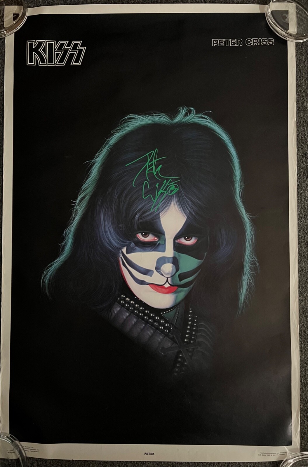 KISS Peter Criss Signed Autograph JSA Solo Aucoin Original Poster 1978
