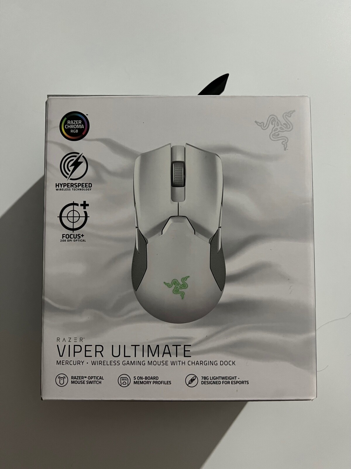 RAZER VIPER ULTIMATE White Wireless Gaming Mouse & RGB Charging Dock
