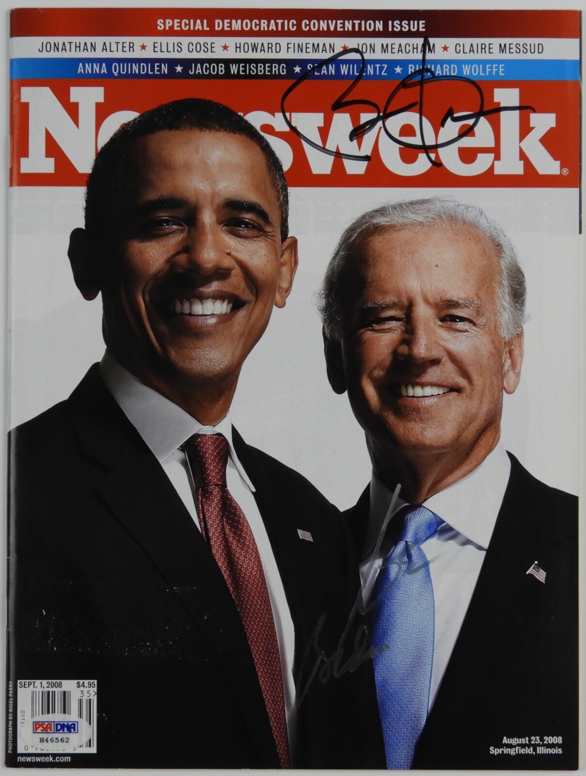 PSA JSA President Barack Obama & Joe Biden Dual Autograph Signed Magazine
