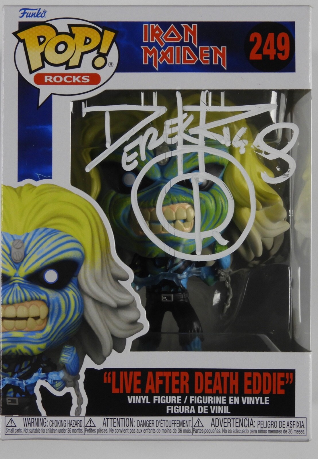 Derek Riggs JSA Autograph Signed Eddie Iron Maiden FUNKO POP #249 ...