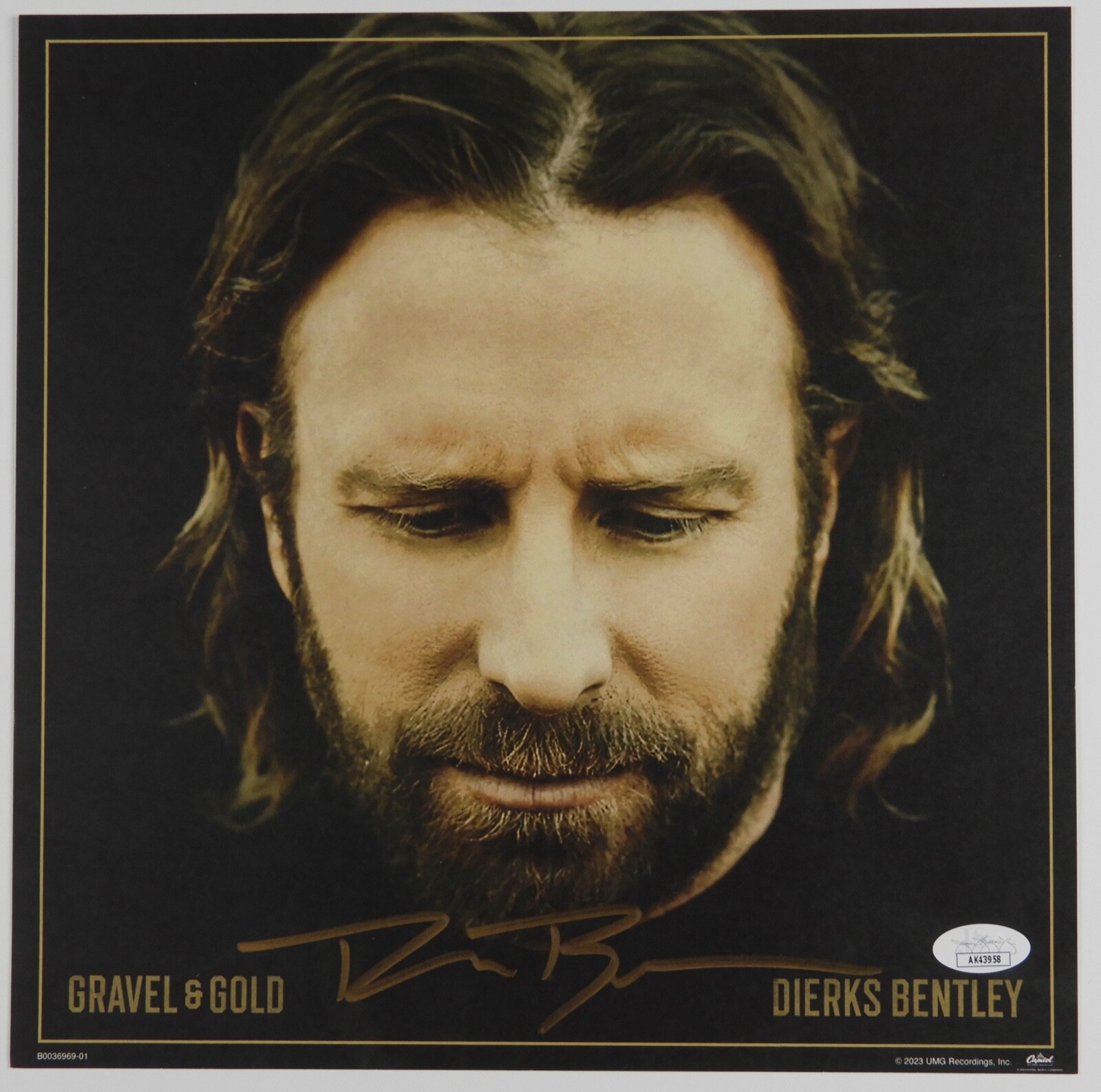 Dierks Bentley JSA Signed Autograph Album Record Insert Gravel & Gold
