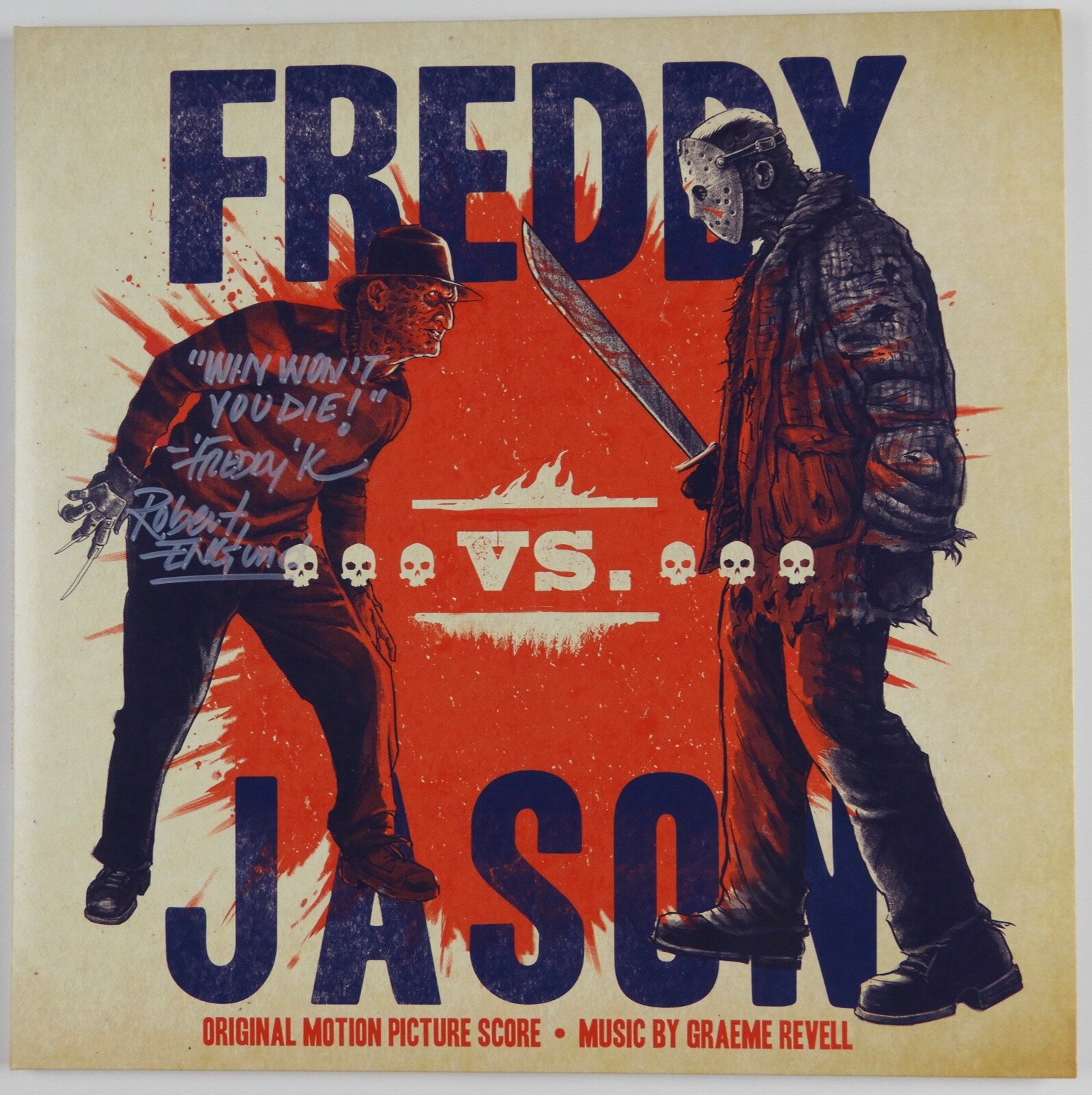 Freddy Krueger Robert Englund Signed Autograph Soundtrack Album Freddy vs Jason
