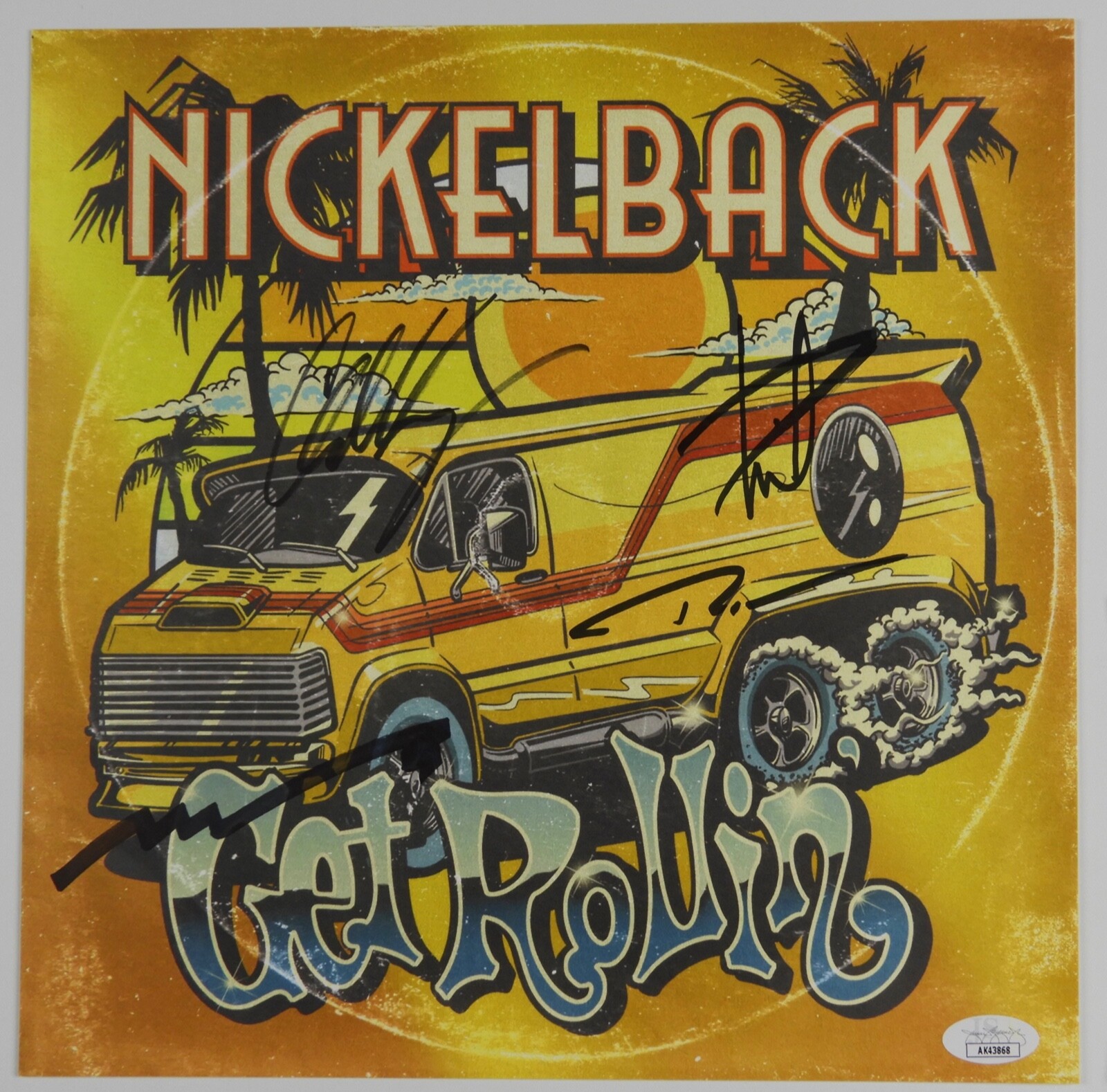 Nickelback JSA Fully Signed Autograph Album Insert Get Rollin'
