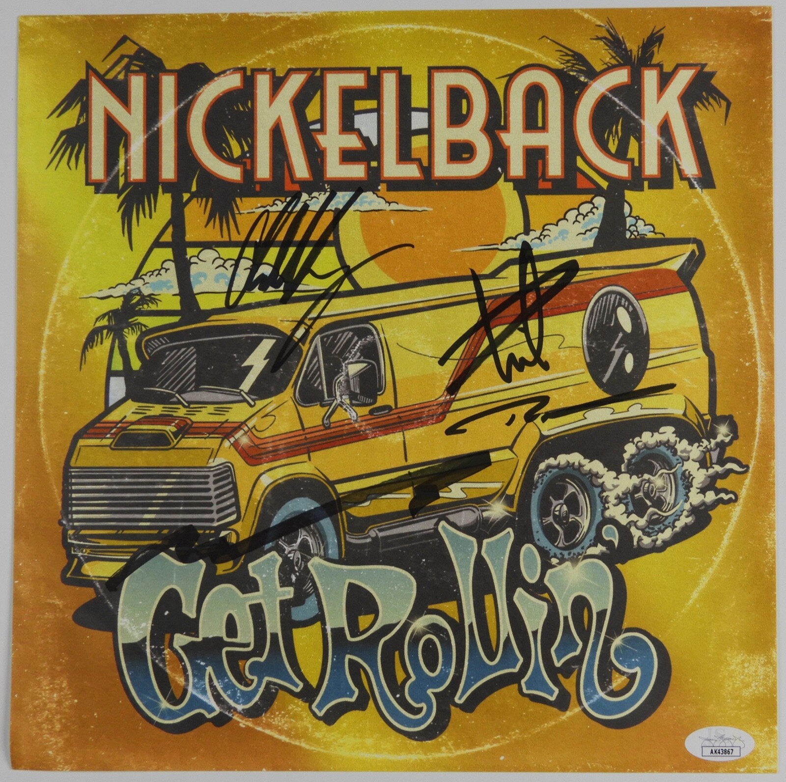 Nickelback JSA Fully Signed Autograph Album Insert Get Rollin'
