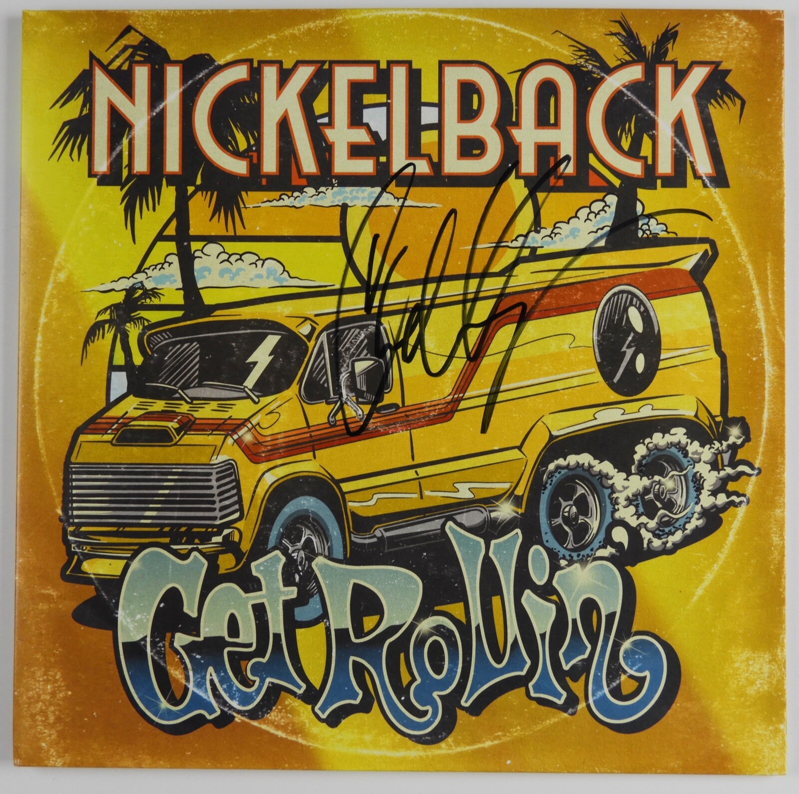 Nickelback JSA Chad Kroeger Signed Autograph Album Record LP Get Rollin'
