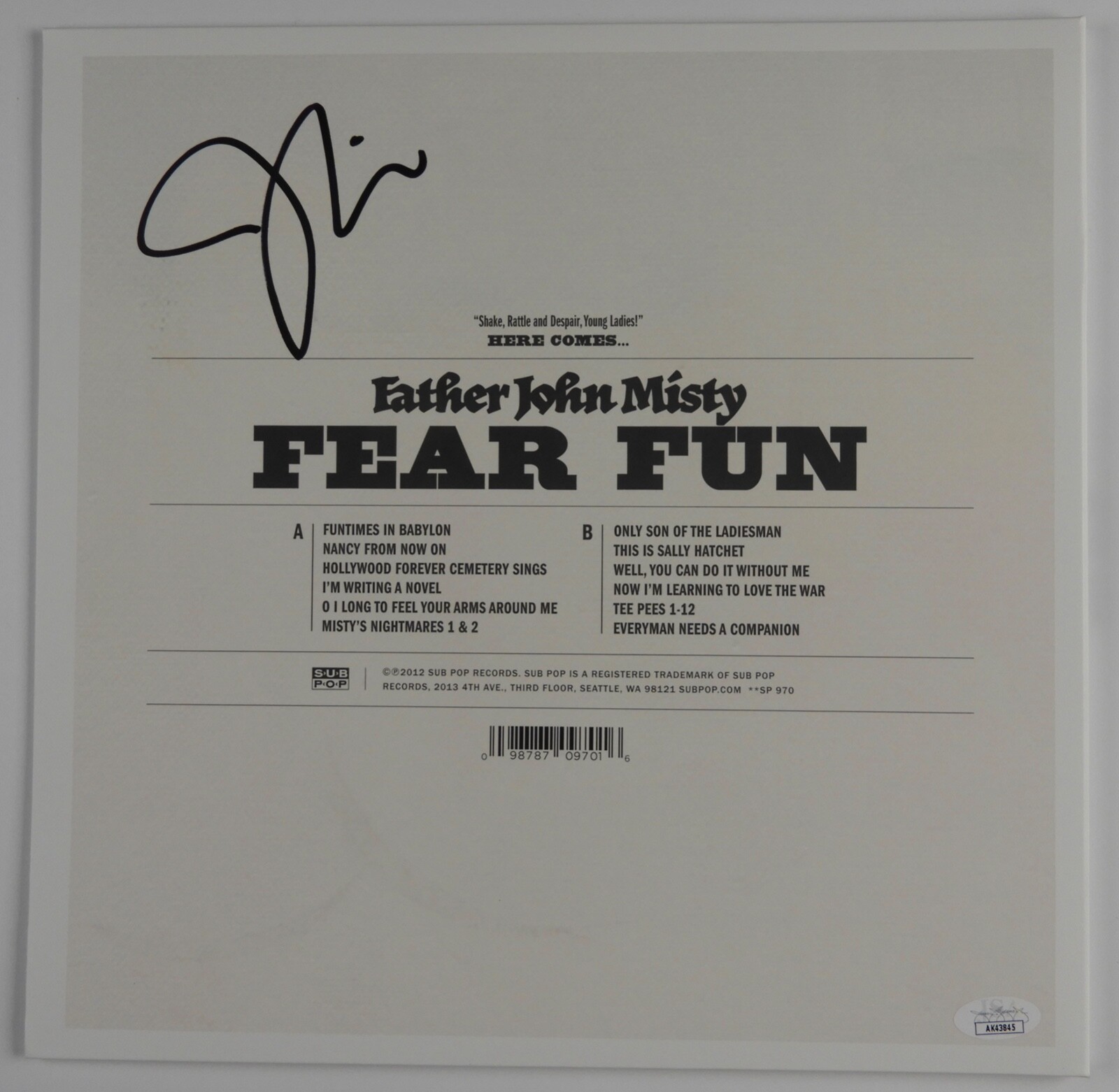 Father John Misty Signed JSA Signed Autograph Album Record Fear Fun

