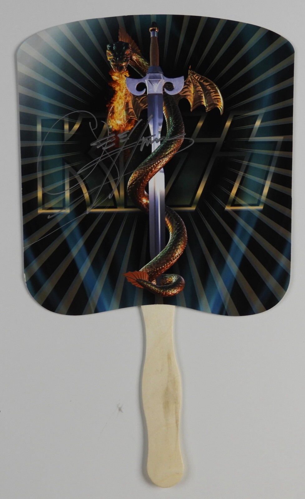 KISS JSA Signed Autograph Gene Simmons promotional fan
