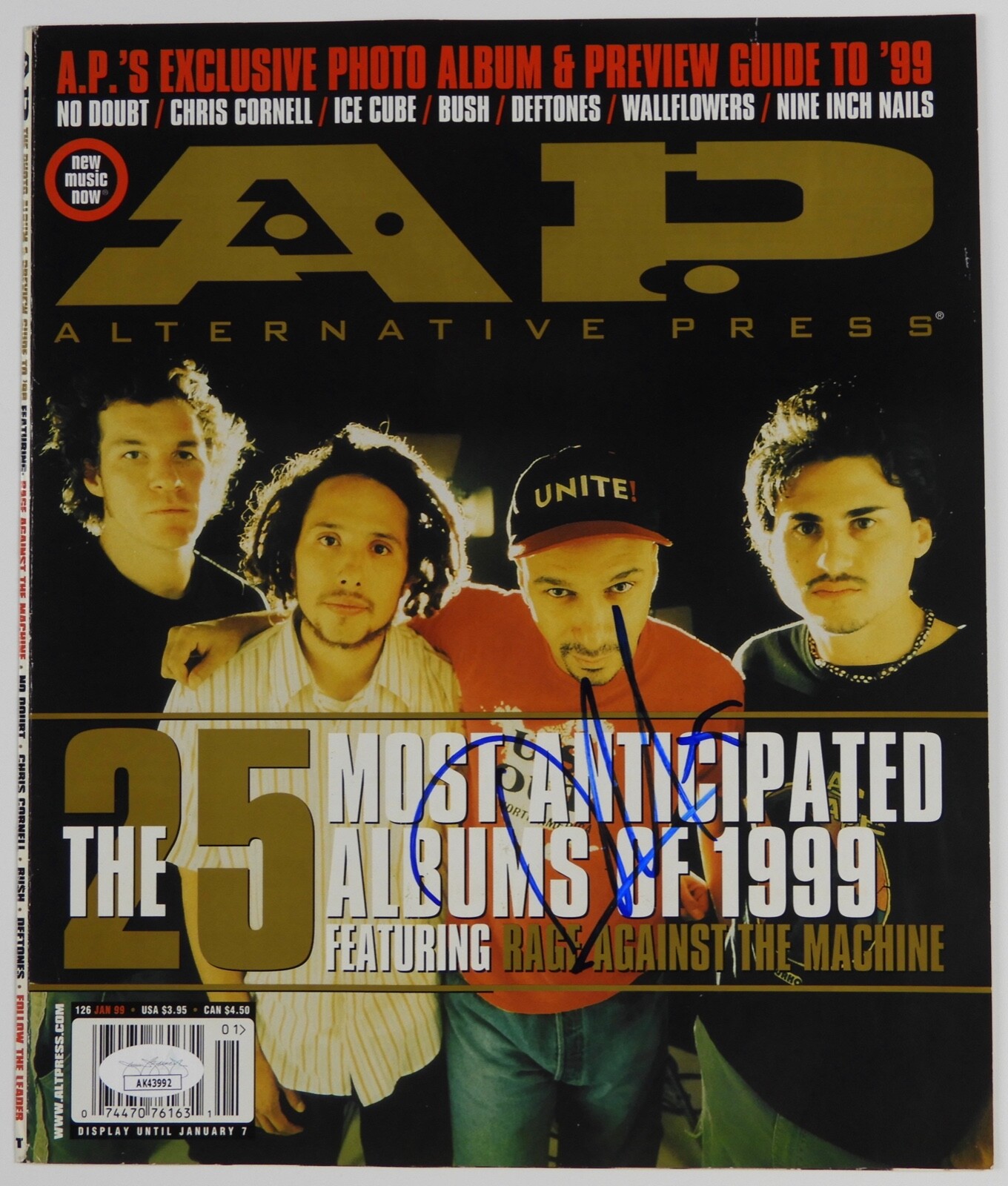 Tom Morello Autograph JSA Signed Alternative Press Magazine Rage Against
