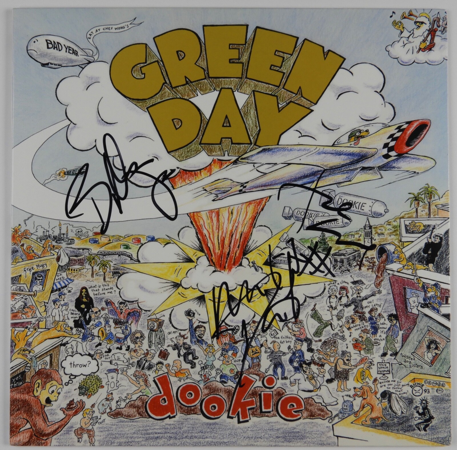 Green Day JSA REAL Fully Signed Autograph Album Record Vinyl Dookie Billie Joe
