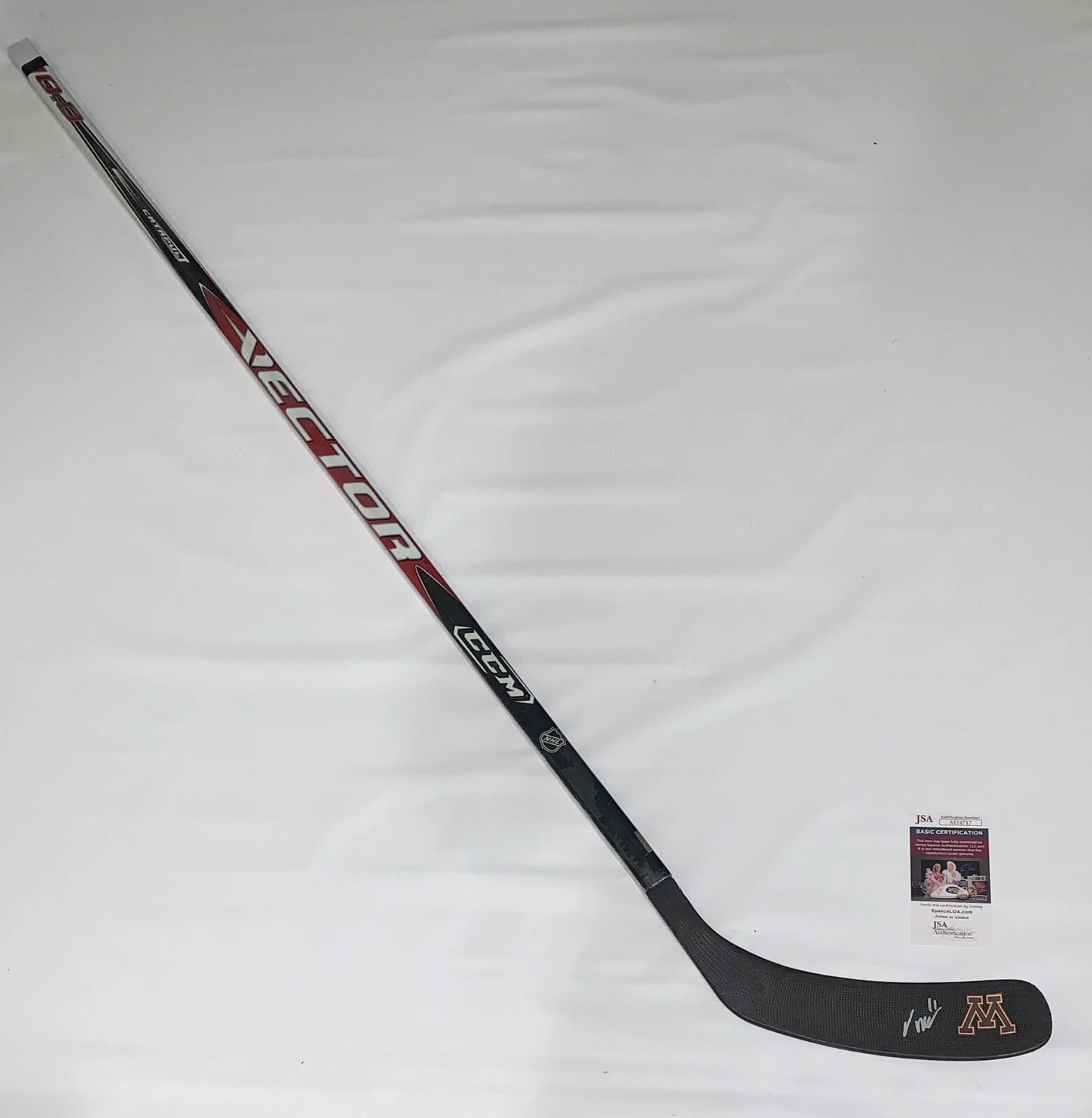 OLIVER MOORE SIGNED HOCKEY STICK MINNESOTA GOLDEN GOPHERS NHL STAR JSA COA
