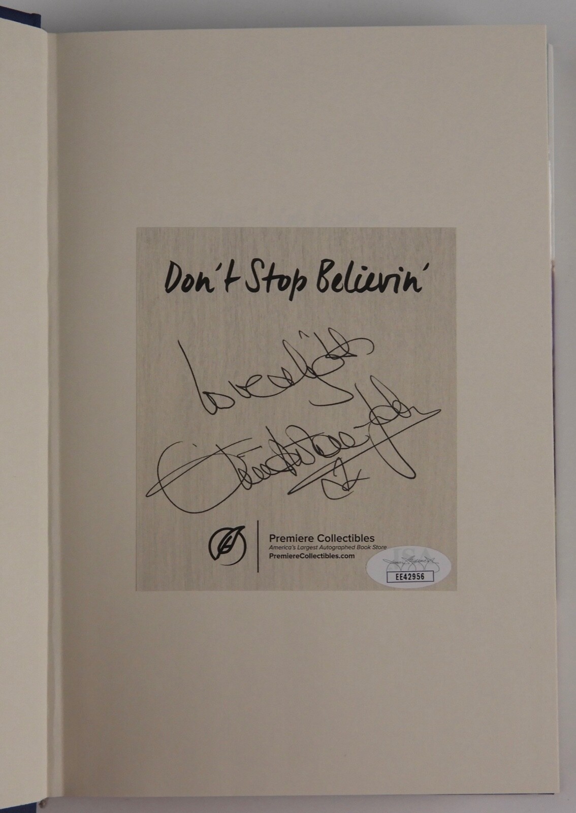 Olivia Newton-John JSA Autograph Signed Book Don't Stop Believin'
