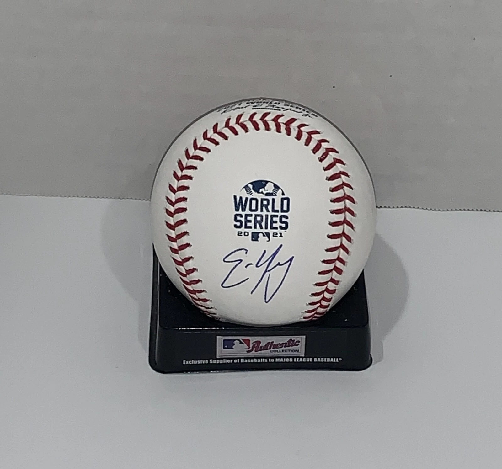 ERIC YOUNG SIGNED 2021 WORLD SERIES BASEBALL ATLANTA BRAVES
