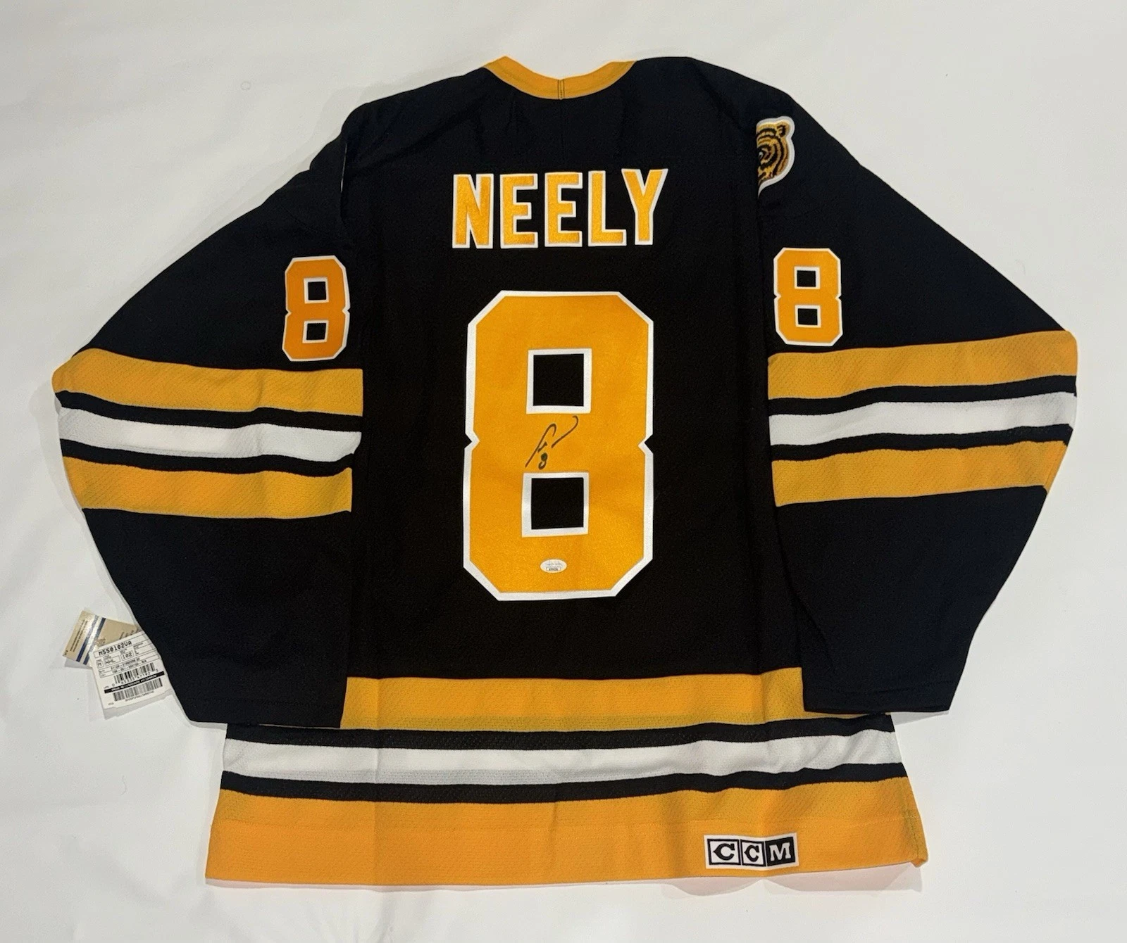 CAM NEELY SIGNED BOSTON BRUINS VINTAGE #8 CCM JERSEY LICENSED JSA COA

