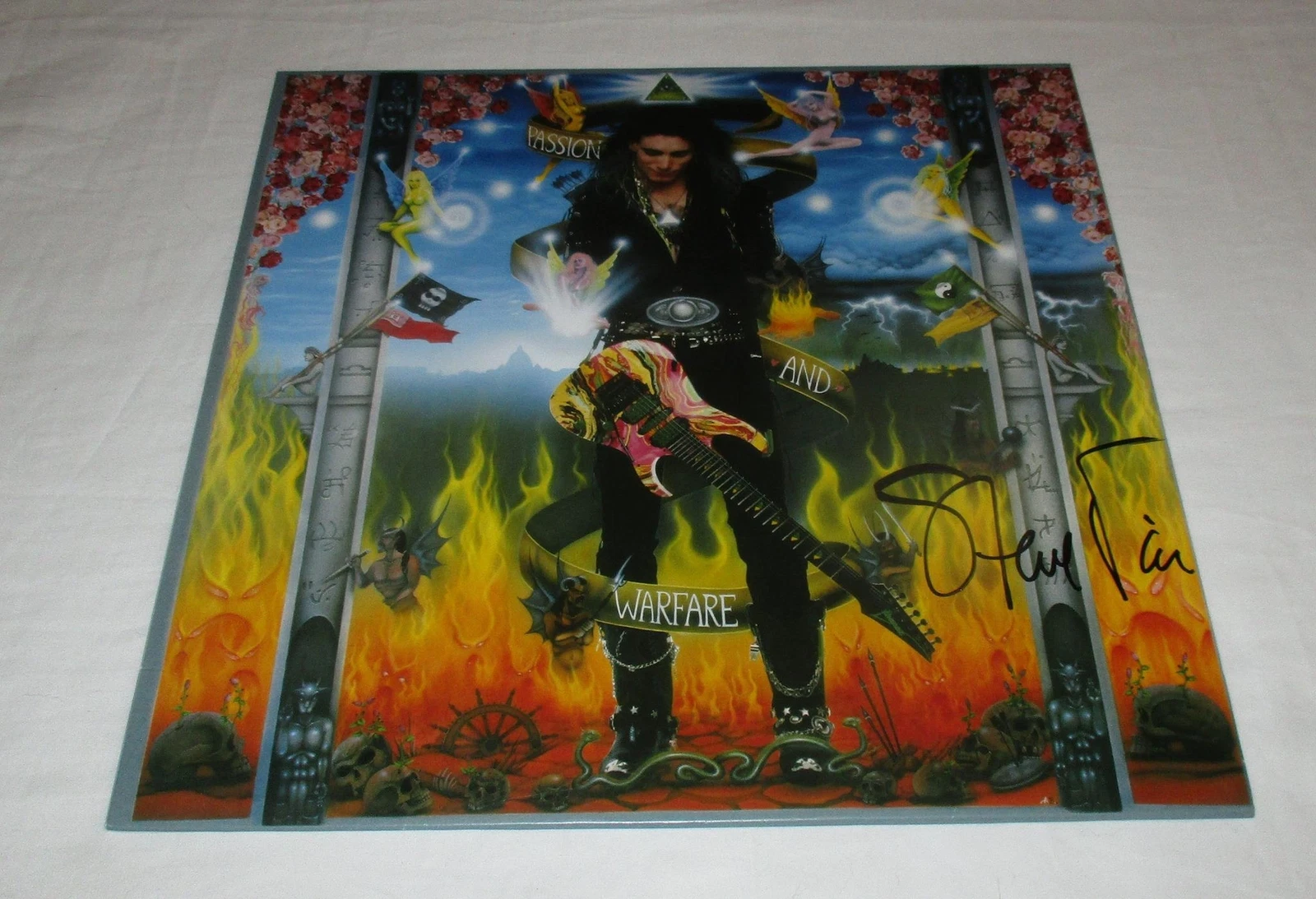 STEVE VAI SIGNED PASSION AND WARFARE VINYL RECORD JSA
