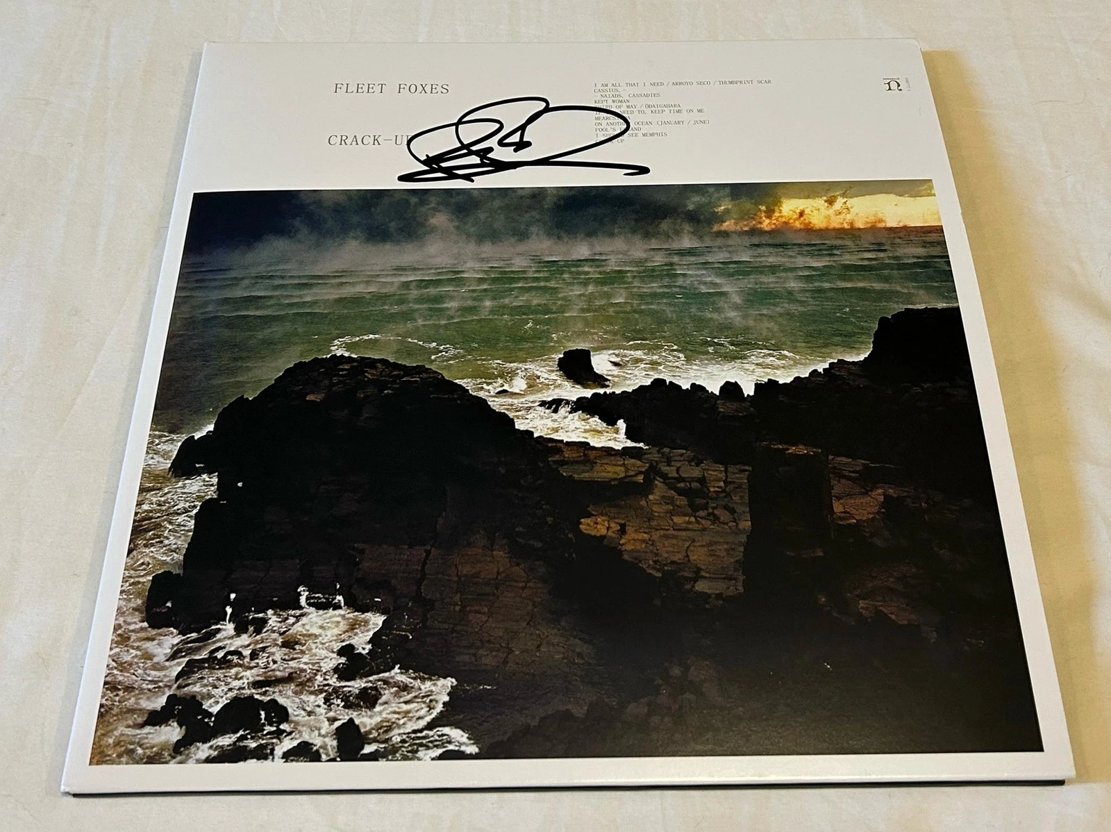 ROBIN PECKNOLD SIGNED FLEET FOXES CRACK-UP VINYL RECORD JSA
