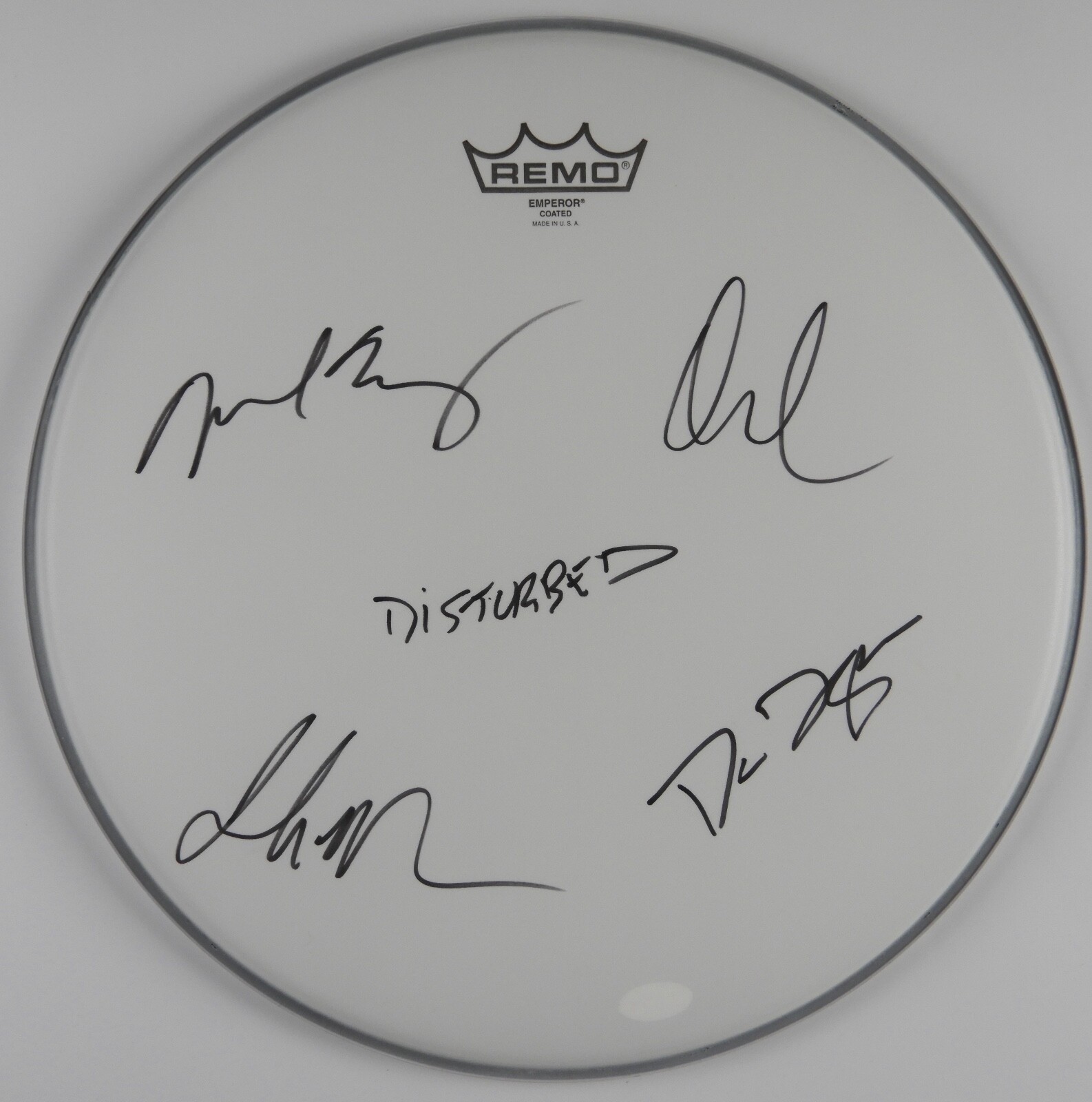 Disturbed Fully Signed Autograph Drum Head JSA COA 14