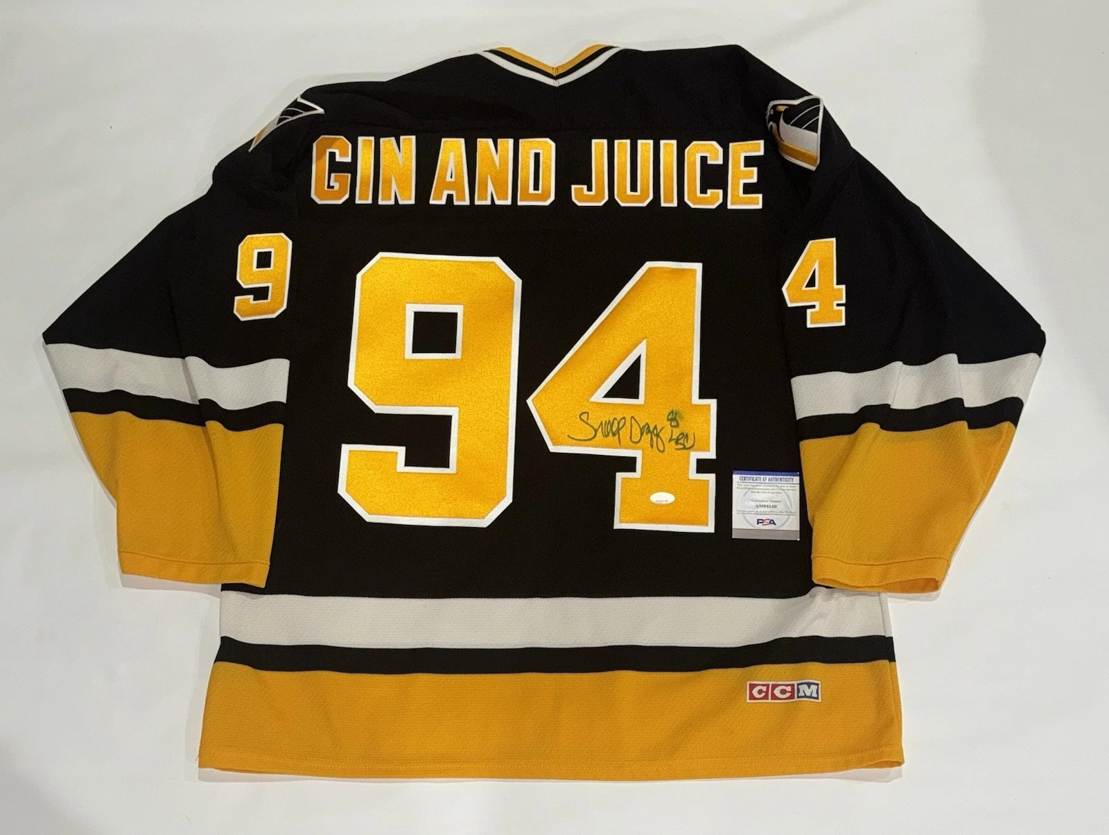 SNOOP DOGG SIGNED #94 PENGUINS GIN AND JUICE JERSEY LICENSED 1/1 PSA COA
