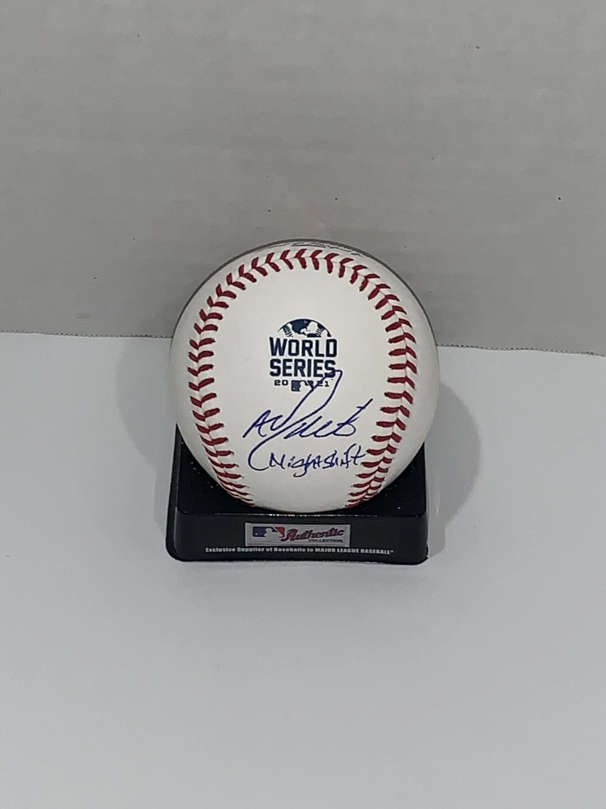 AJ MINTER SIGNED 2021 WORLD SERIES BASEBALL ATLANTA BRAVES NIGHTSHIFT
