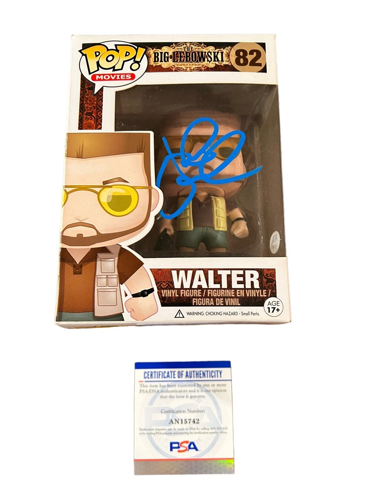 John Goodman ‘Big Lebowski’ Signed Autograph ‘Walter’ Funko Pop PSA COA PROOF
