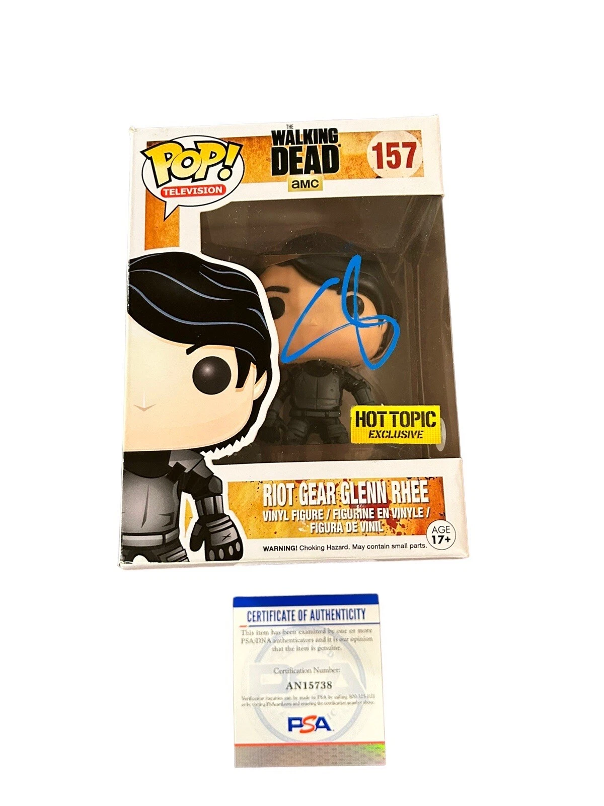 Steven Yeun ‘The Walking Dead’ Signed Autograph ‘Glen Rhee’ Funko Pop PSA
