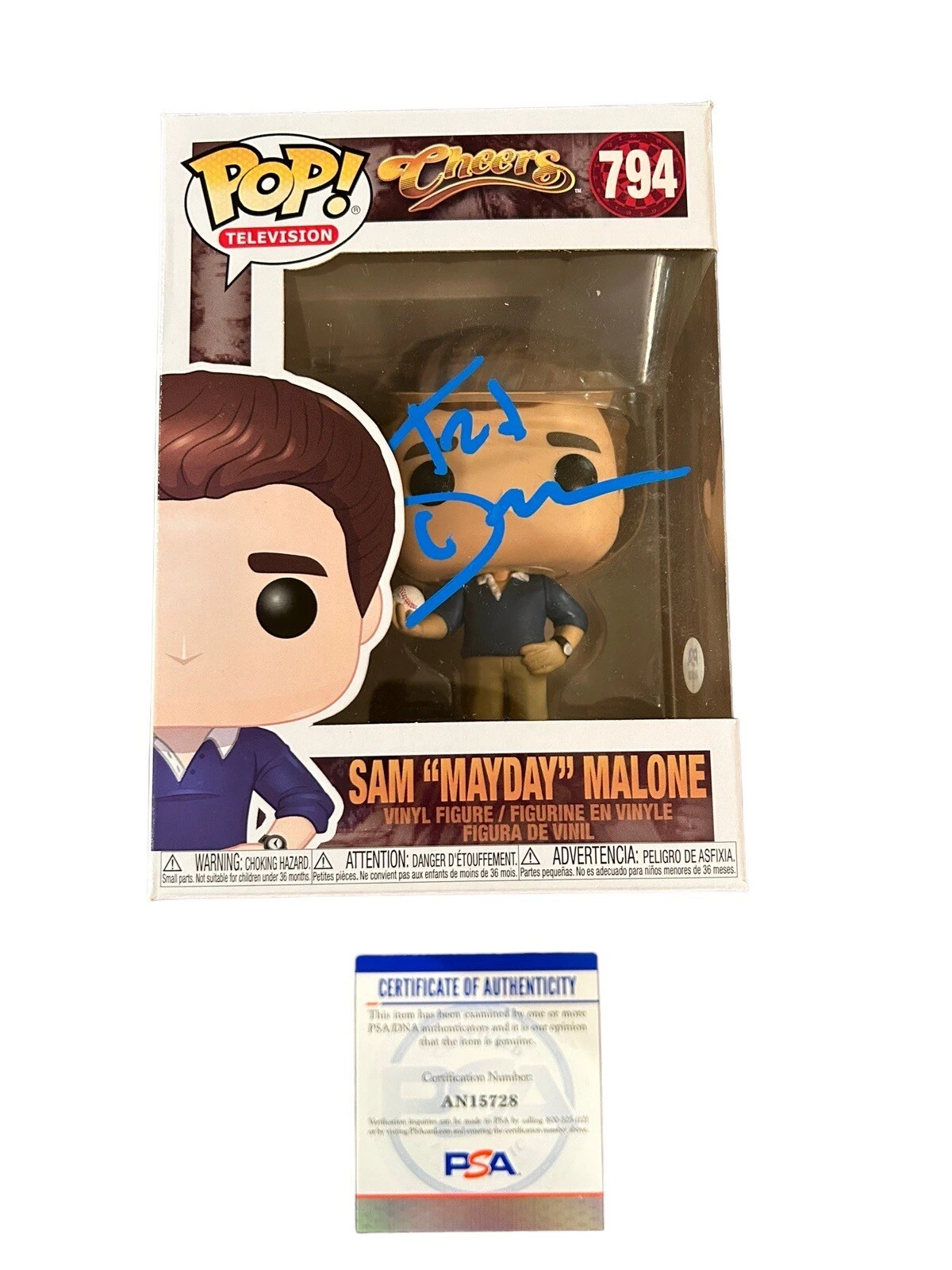 Ted Danson Signed Autograph ‘Cheers’ Funko Pop Sam “Mayday” Malone PSA COA
