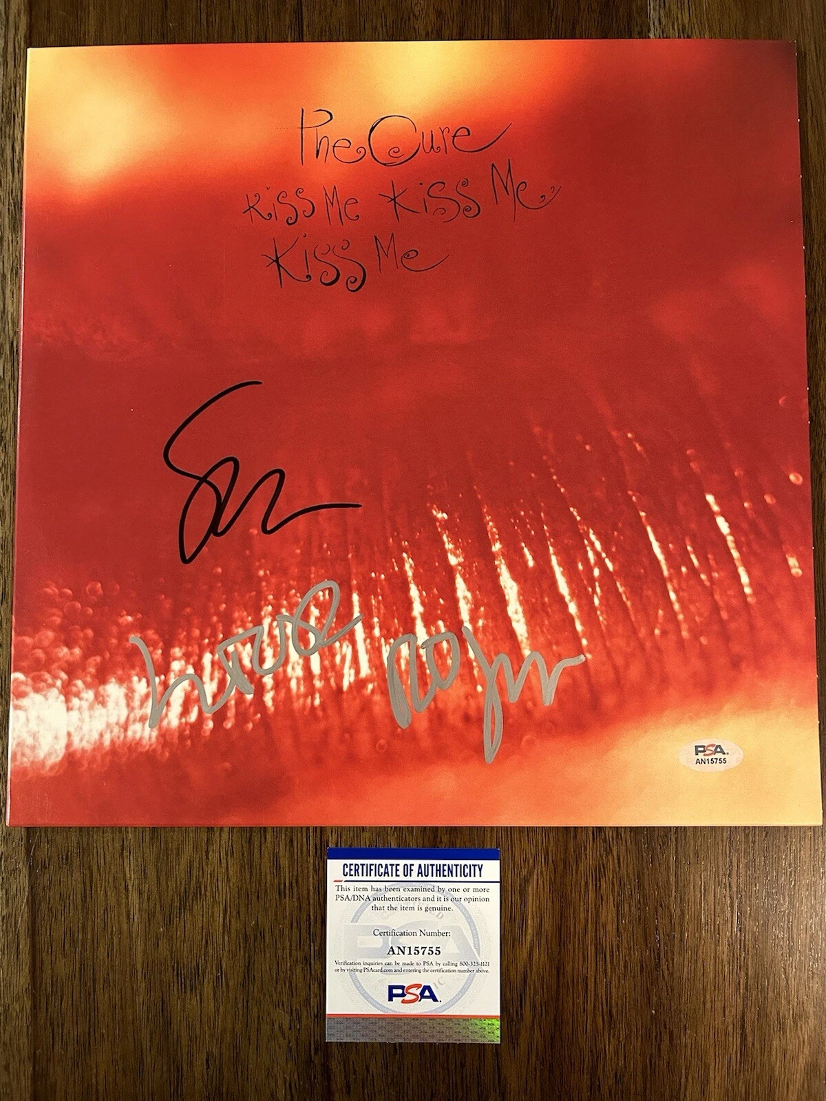 Robert Smith & Simon Gallup ‘The Cure’ Vinyl Album LP Signed ‘Kiss Me’ PSA COA
