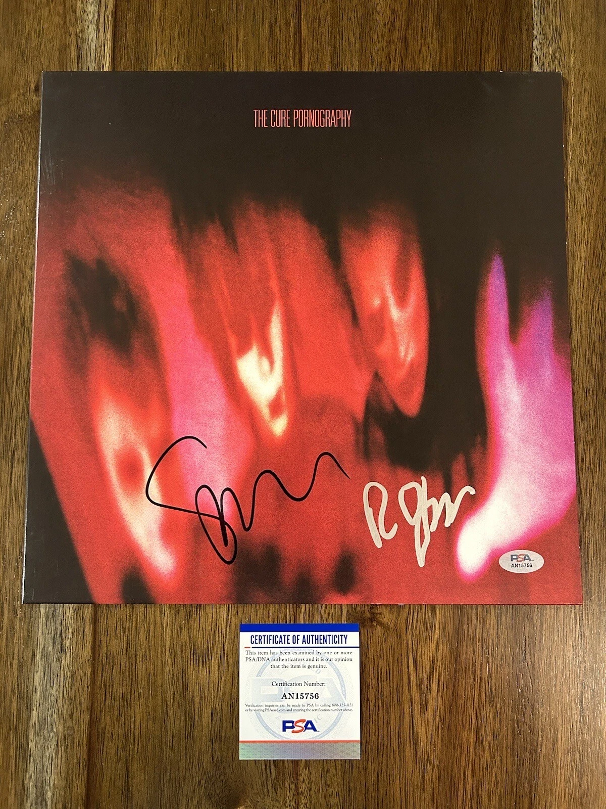 Robert Smith & Simon Gallup ‘The Cure’ Vinyl Album LP Signed ‘Pornography’ PSA
