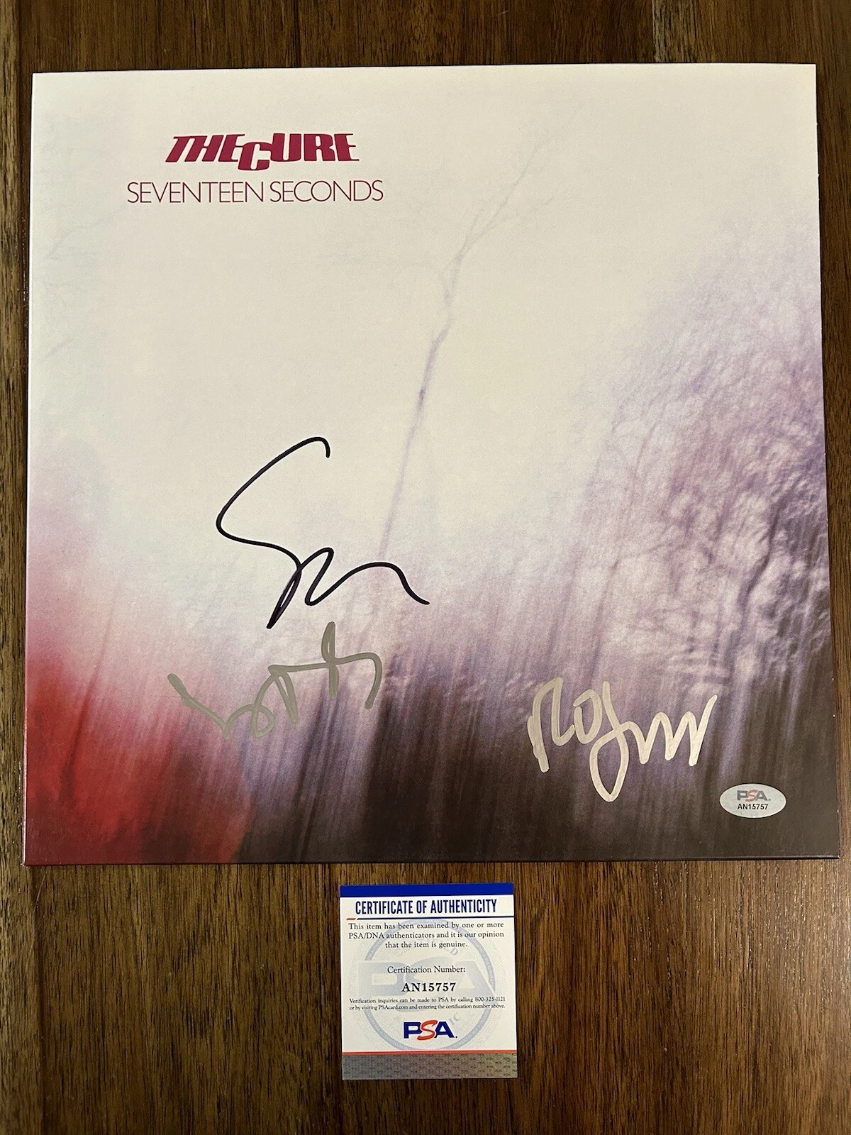 Robert Smith & Simon Gallup ‘The Cure’ Vinyl Album Signed ‘Seventeen Second’ PSA

