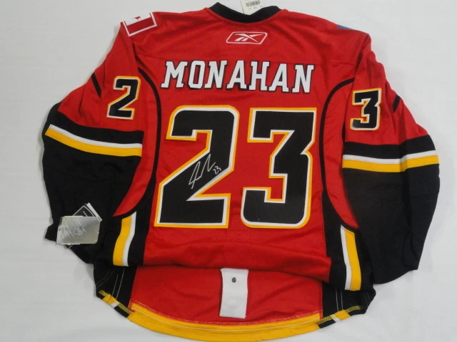 SEAN MONAHAN SIGNED RBK EDGE CALGARY FLAMES AUTHENTIC LICENSED JERSEY JSA COA
