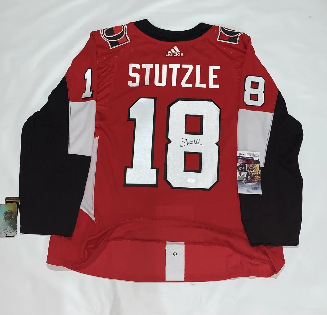 TIM STUTZLE SIGNED OTTAWA SENATORS ADIDAS CLIMALITE JERSEY LICENSED JSA COA
